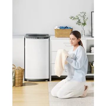 Midea MLTW09M1BWW Portable Washer with 6 Cycles, Drum Clean, Quick, Stainless Steel Tub, Transparent Lid, LED Display Washing Machine, 0.9 cu. ft, White