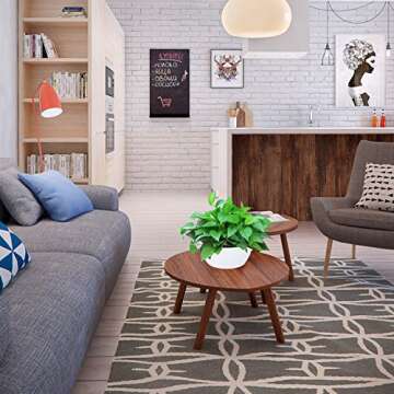 Vencer 11 Inch Plastic Round Self Watering Planter,Water Indicator,Modern Decorative Planter Pot for All House Plants Flowers, Herbs, Vegetables, Tropical,White,VF-048