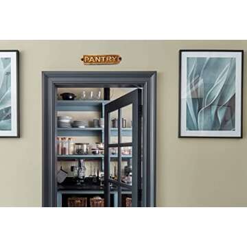 Sam Star Brass Metal Door Sign Plaques| Antique Finish| Easy DIY Installation Plaques| Best Home Decor Plaques| Plaques for Gents, Ladies, Office, Laundry, Restroom, Push, Pull, Parking (PANTRY)