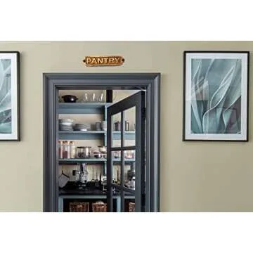 Sam Star Brass Metal Door Sign Plaques| Antique Finish| Easy DIY Installation Plaques| Best Home Decor Plaques| Plaques for Gents, Ladies, Office, Laundry, Restroom, Push, Pull, Parking (PANTRY)