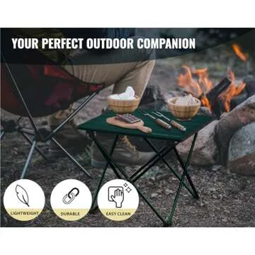 TREKOLOGY TALU Portable Folding Beach Table - Lightweight Travel Camp Table | Small Camping Table for Outdoor Adventures | Foldable, Compact, and Sturdy - Perfect for Camping, Picnic, Beach Trips