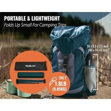 TREKOLOGY TALU Portable Folding Beach Table - Lightweight Travel Camp Table | Small Camping Table for Outdoor Adventures | Foldable, Compact, and Sturdy - Perfect for Camping, Picnic, Beach Trips