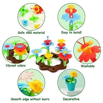 CUTE STONE Kids Gardening Tool Set, Garden Toys with Wheelbarrow, Watering Can, Shovel, Flower Garden Building Toy, Pretend Play Outdoor Indoor Toy, Activities Stem Toy Gifts for Boys Girls