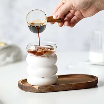 2 Pcs Creative Glass Cups Cute Ripple Shaped Vintage Drinking Glasses Ribbed Glassware Clear Aesthetic Cups Entertainment Dinnerware Glassware for Kitchen Bar Water Wine Beer Coffee Juice Beverage