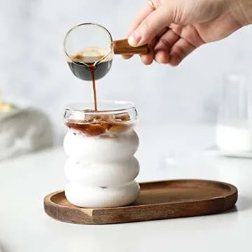 2 Pcs Creative Glass Cups Cute Ripple Shaped Vintage Drinking Glasses Ribbed Glassware Clear Aesthetic Cups Entertainment Dinnerware Glassware for Kitchen Bar Water Wine Beer Coffee Juice Beverage