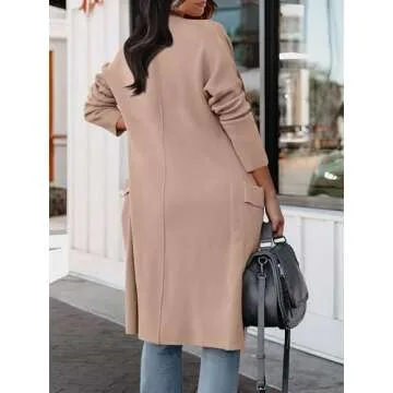 ANRABESS Women's Long Cardigan Sweater 2025 Fall Fashion Casual Oversized Knit Open Front Coatigan Jacket Coat Trendy Outfits