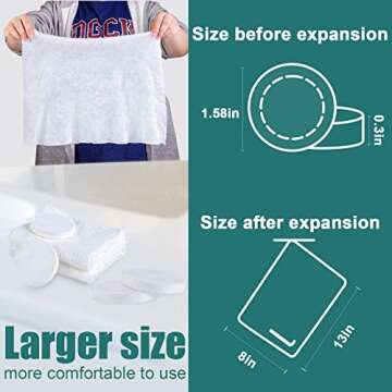 MCPINKY Compressed Towel Tablets, 42PCS Compressed Travel Towels Disposable Portable Magic Towels fo...