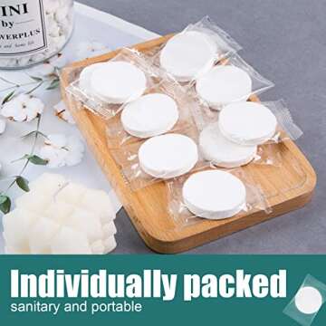 MCPINKY Compressed Towel Tablets, 42PCS Compressed Travel Towels Disposable Portable Magic Towels for Camping Hiking Face Washing Toilet and Outdoor Activities