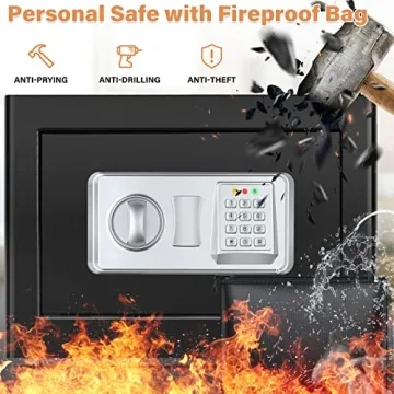 Fireproof Waterproof Home Safe Digital Keypad Removable Shelf