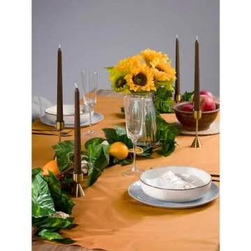 CANDWAX 10 inch Taper Candles Set of 4 - Dripless Tapered Candles and Unscented Candlesticks - Perfect as Dinner Candles and Household Candles - Brown Candles for Home Decor