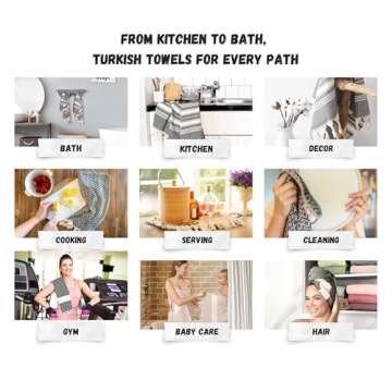 Bazaar Anatolia Hand Towels - Set of 4 | 39" x 19" - Decorative Turkish Hand Towel for Bathroom, 100% Cotton, Kitchen, Face, Hair, Tea, Dishcloth, Guest Towels Cream - Stripe Beige