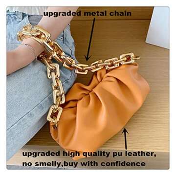 Dumpling Bag Cloud Purses and Handbags for Women Chunky Chain Pouch Shoulder Bag