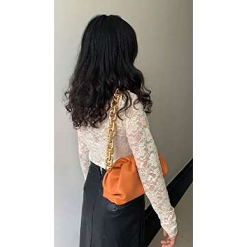 Dumpling Bag Cloud Purses and Handbags for Women Chunky Chain Pouch Shoulder Bag