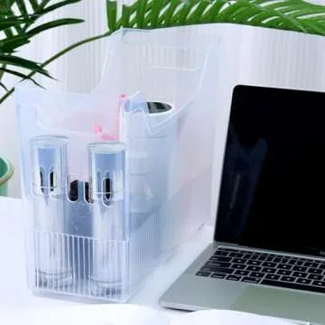 Olgaa 4 Pcs Freezer Organizer Bins with Wheel 2 Sizes Chest Freezer Organizer Small Kitchen Organization Clear Rolling Bin System for Fridge Shallow Pantry Snack Organizer for Office Cabinet Bathroom