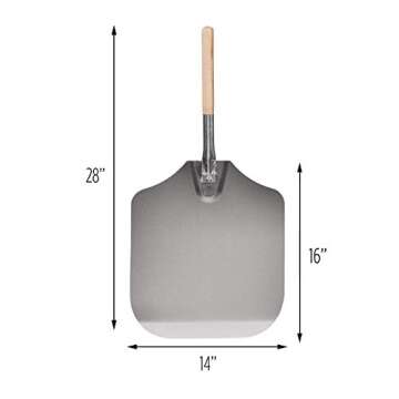 14-Inch Aluminum Pizza Peel with Wood Handle for Easy Use