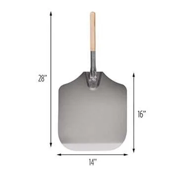 14-Inch Aluminum Pizza Peel with Wood Handle for Easy Use