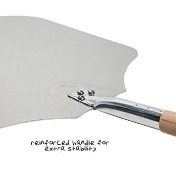 14-Inch Aluminum Pizza Peel with Wood Handle for Easy Use