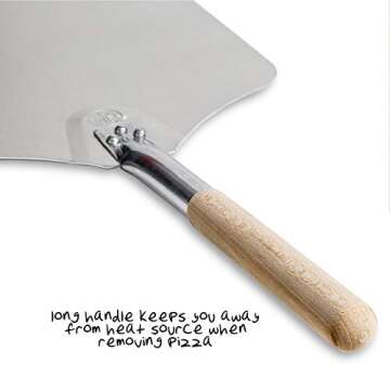 14-Inch Aluminum Pizza Peel with Wood Handle for Easy Use