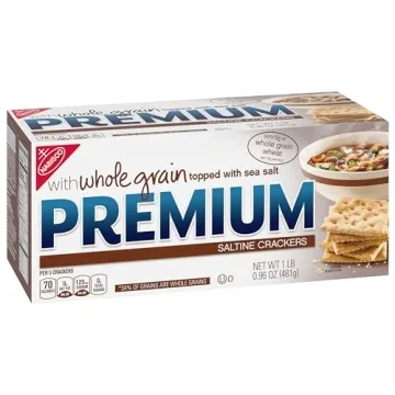Premium Whole Grain Saltine Crackers, Healthy Snack Option