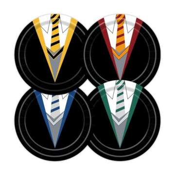 Utolily 48Pcs Magical Wizard School Paper Plates 9inch Disposable Wizard Birthday Dessert Plates Par...