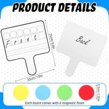 Seajan 9 Pcs Magnetic Paddle Set Education Dry Erase Double Side Handheld Answer Board with Magnetic...