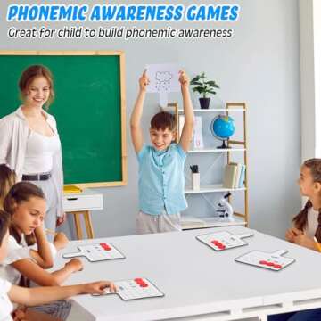 Seajan 9 Pcs Magnetic Paddle Set Education Dry Erase Double Side Handheld Answer Board with Magnetic Counters Discs Phonemic Awareness Phonics Games Toy for Students Kids Teaching Supply