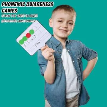 Seajan 9 Pcs Magnetic Paddle Set Education Dry Erase Double Side Handheld Answer Board with Magnetic Counters Discs Phonemic Awareness Phonics Games Toy for Students Kids Teaching Supply