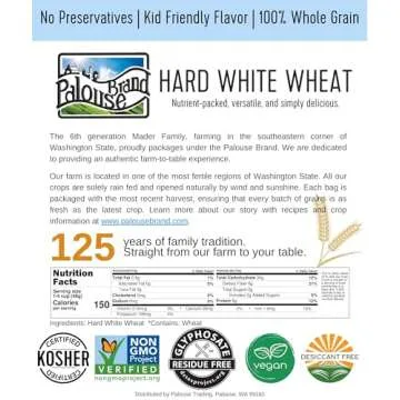 Certified Glyphosate Residue Free Hard White Wheat Berries | 25 LBS | Emergency Food Storage Bucket | Non-GMO | Grown on Our Family Farm | Bulk