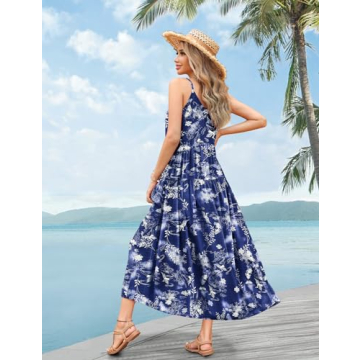 YESNO Summer Bohemian Floral Dresses with Pockets