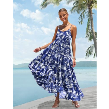 YESNO Summer Bohemian Floral Dresses with Pockets