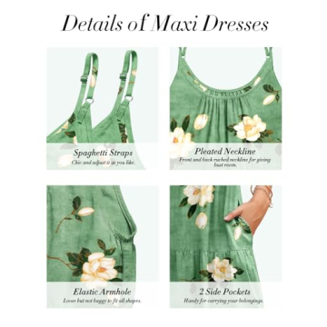 YESNO Summer Bohemian Floral Dresses with Pockets
