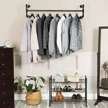 SONGMICS Wall-Mounted Clothes Rack - Space-Saving Solution