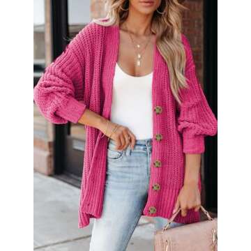 SHEWIN Sweaters for Women Trendy Casual Long Sleeve Open Front Cardigan Sweaters Soft Lightweight Fa...