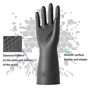ROYAKI Heavy Duty Rubber Gloves for Ultimate Protection