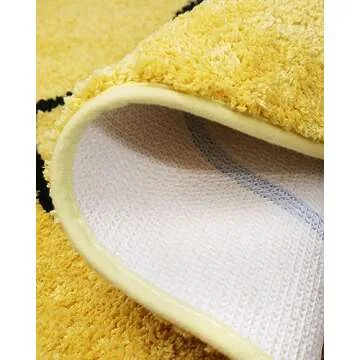 Smile Face Bath Mat for Bathtub Bathroom Sink Bedroom Decorations Cute Happy Face Retro Aesthetic Carpet Room Decor Bath Rugs, Absorbent, Microfiber, Anti-Slip