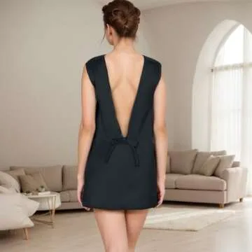 IDEWO Aesthetic Silk Cocktail Dress for Stylish Women