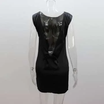 IDEWO Aesthetic Silk Cocktail Dress for Stylish Women