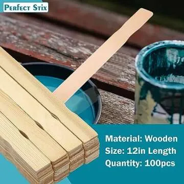 Perfect Stix - Premium 12" Wooden Paint Paddle Stirrer Sticks - Eco-Friendly, Pack of 100