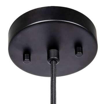 Creative Co-Op EC1415 Boho Tiered Bamboo Chandelier, Black Pendant