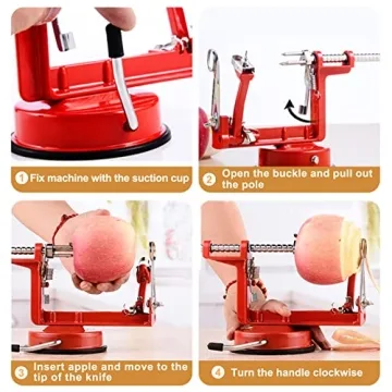 Apple Peeler Slicer Corer with Suction Base for Effortless Fruit Prep