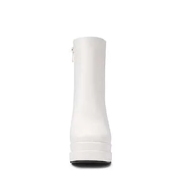 DREAM PAIRS Women's Platform Gogo Ankle Boots High Chunky Heels Square Toe Comfort Party Dress Booties Shoes for Women