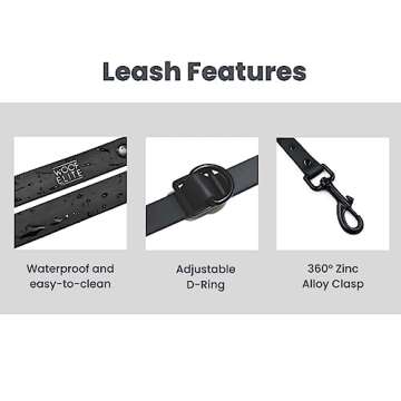 WOOFELITE Hands-Free Adjustable Dog Leash - 7 FT Black