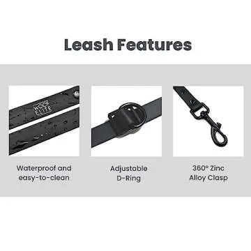 WOOFELITE Hands-Free Adjustable Dog Leash - 7 FT Black