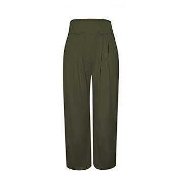 NRTHYE Womens Palazzo Long Pants High Waist Wide Leg Stretchy Loose Fit Casual Trousers with Pocket