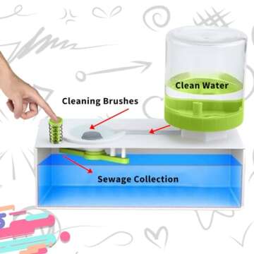 Brush Rinser Water Paint Cleaner, Paint Brush Rinser Dispenser, Multifunctional Water Recycling Rinse Paintbrush Cleaner, Watercolor and Water Based Creative Gift for Adults Artist Kids