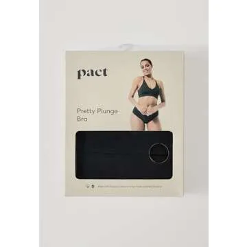 Pact Women's Organic Cotton Pretty Plunge Bralette, Black