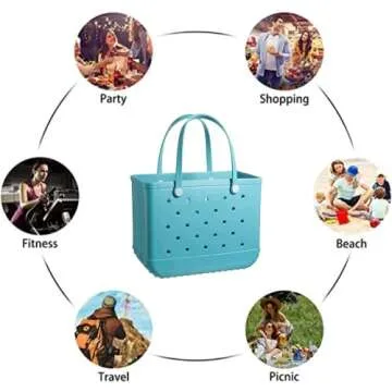 Stylish Rubber Tote Bag Beach Bag - Waterproof & Portable