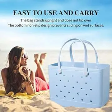 Stylish Rubber Tote Bag Beach Bag - Waterproof & Portable