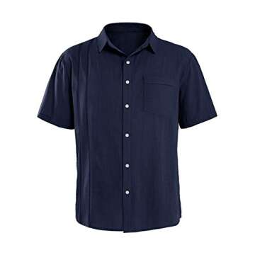 Hestenve Mens Cuban Guayabera Shirt - Stylish & Comfortable