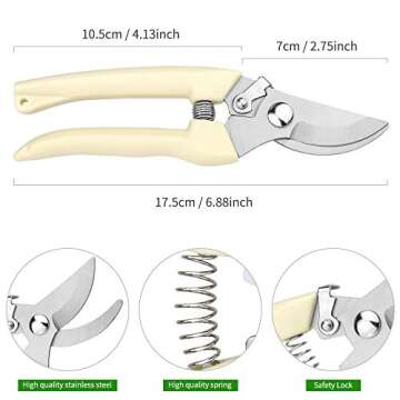 Professional Garden Scissors, Stainless Steel Bypass Pruning Shears, Garden Shears, Gardening Tools ...